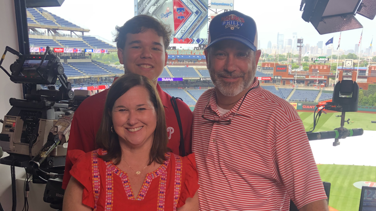 will romanowski with his parents
