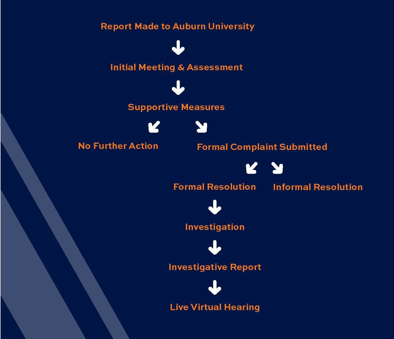 Flowchart showing the Title Nine process. Each step with description is outlined below.